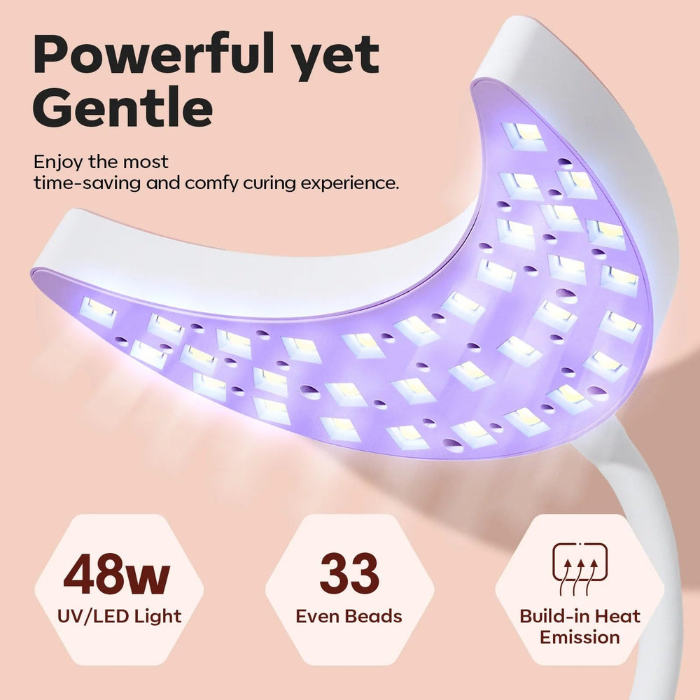 Modelones compact nail lamp with clear LCD display for easy use