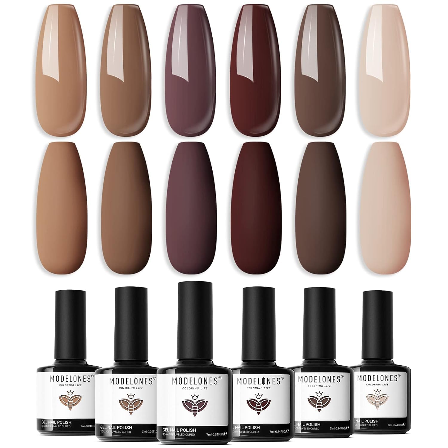 Modelones conjunto esmalte gel seis colores para resultados versátiles de invierno y otoño