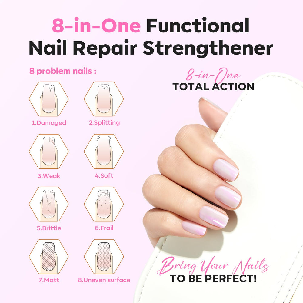 Modelones creamy texture close-up reveals ridge-filler action for a smoother nail surface.