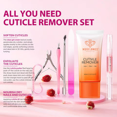 Modelones Crema Removedora en botella, suaviza las cutículas rápidamente para una manicura limpia.