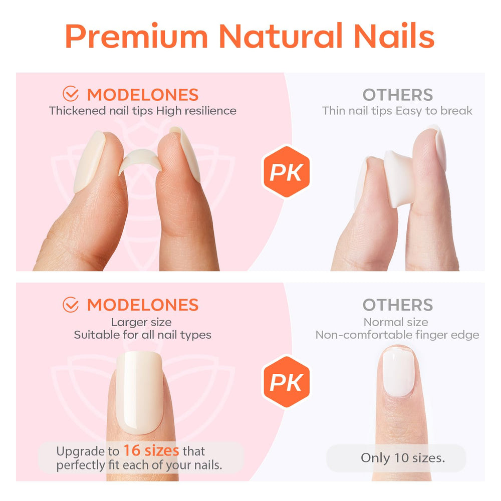 Modelones 3-step application visual for quick, damage-free manicure.