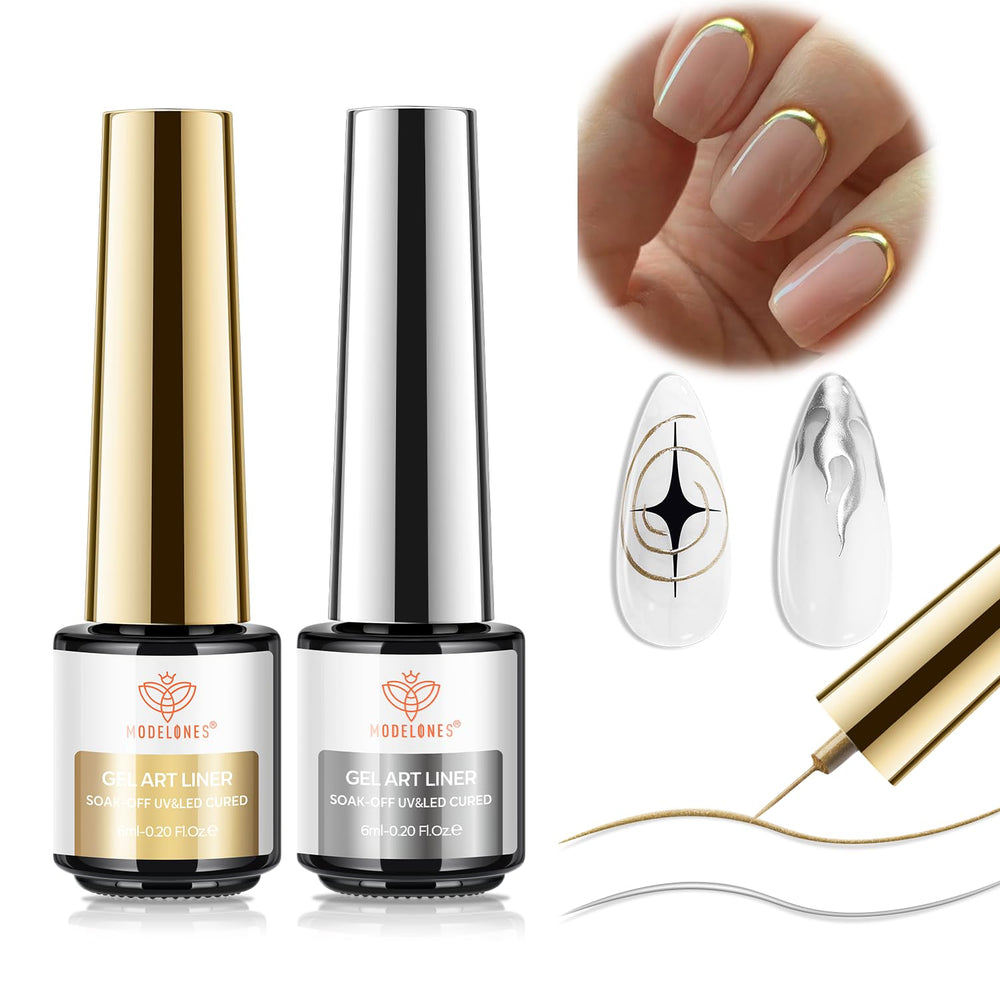 Modelones delineador fino 0,1 mm con brocha flexible.