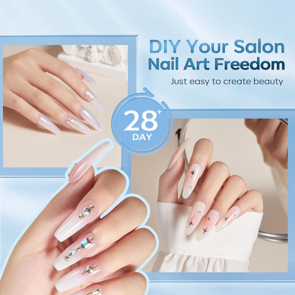 Modelones diseños con puntas acrílicas para manicura.
