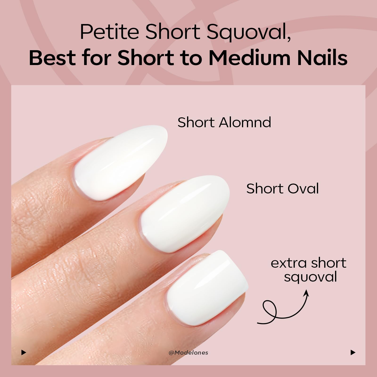Modelones durable ABS nails material with glossy finish.