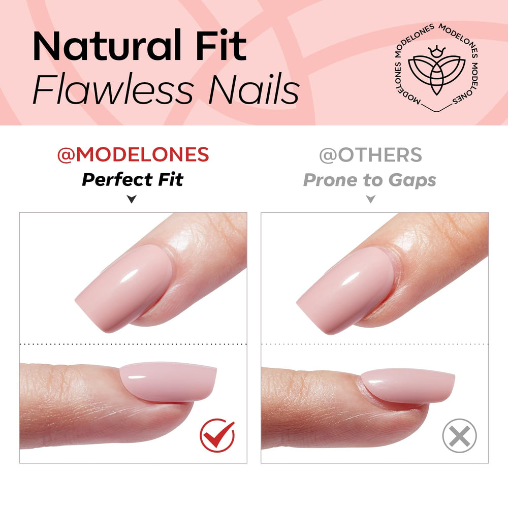 Modelones durable ABS nails resist smudges and support longer wear.