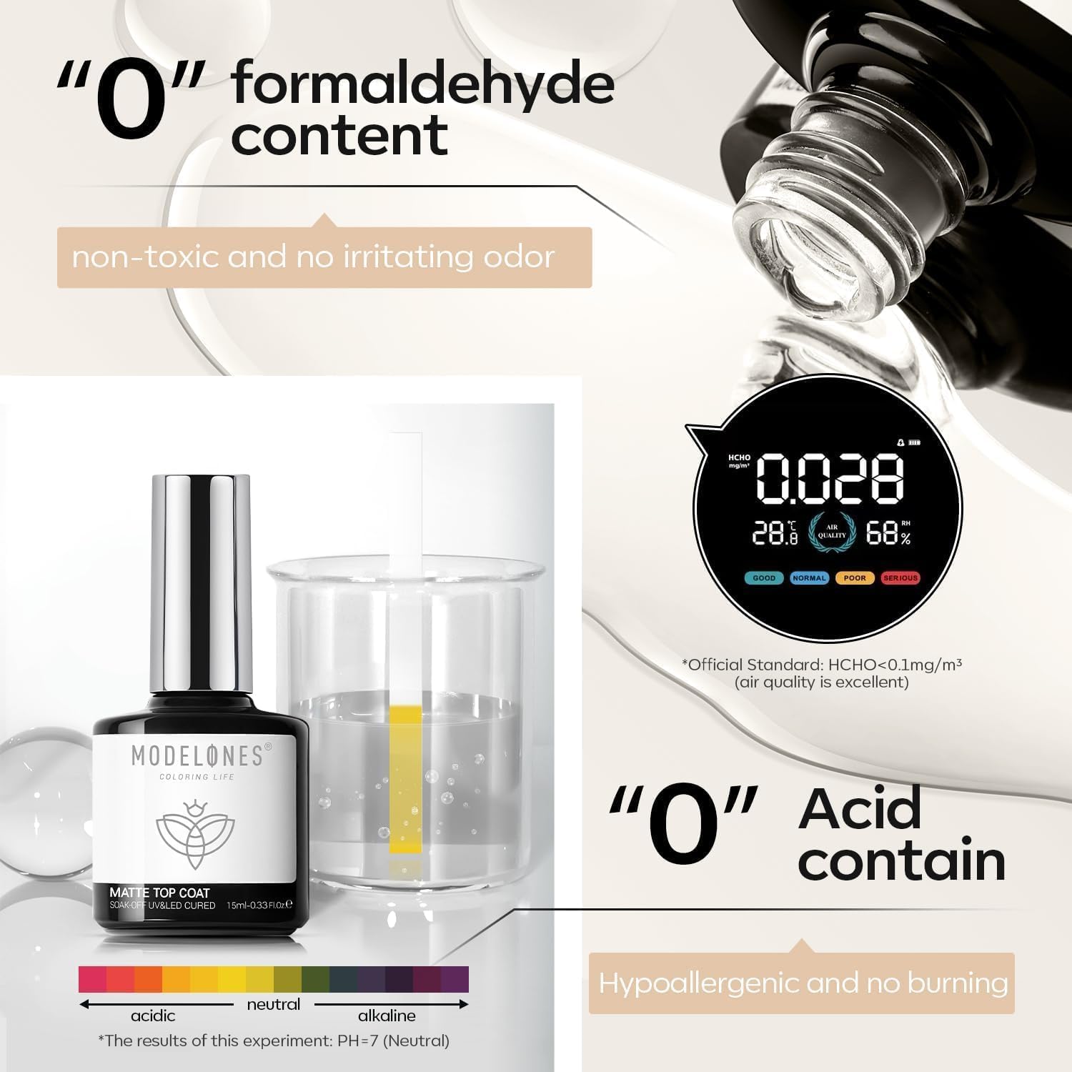 Modelones easy-application top coat demonstrates smooth glide and controlled thickness.