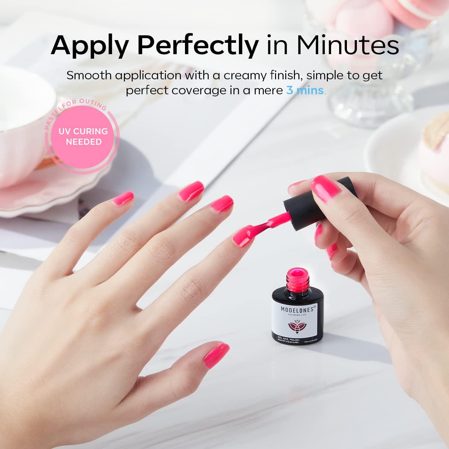 Modelones esmalte gel blanco, base neutra para diseños