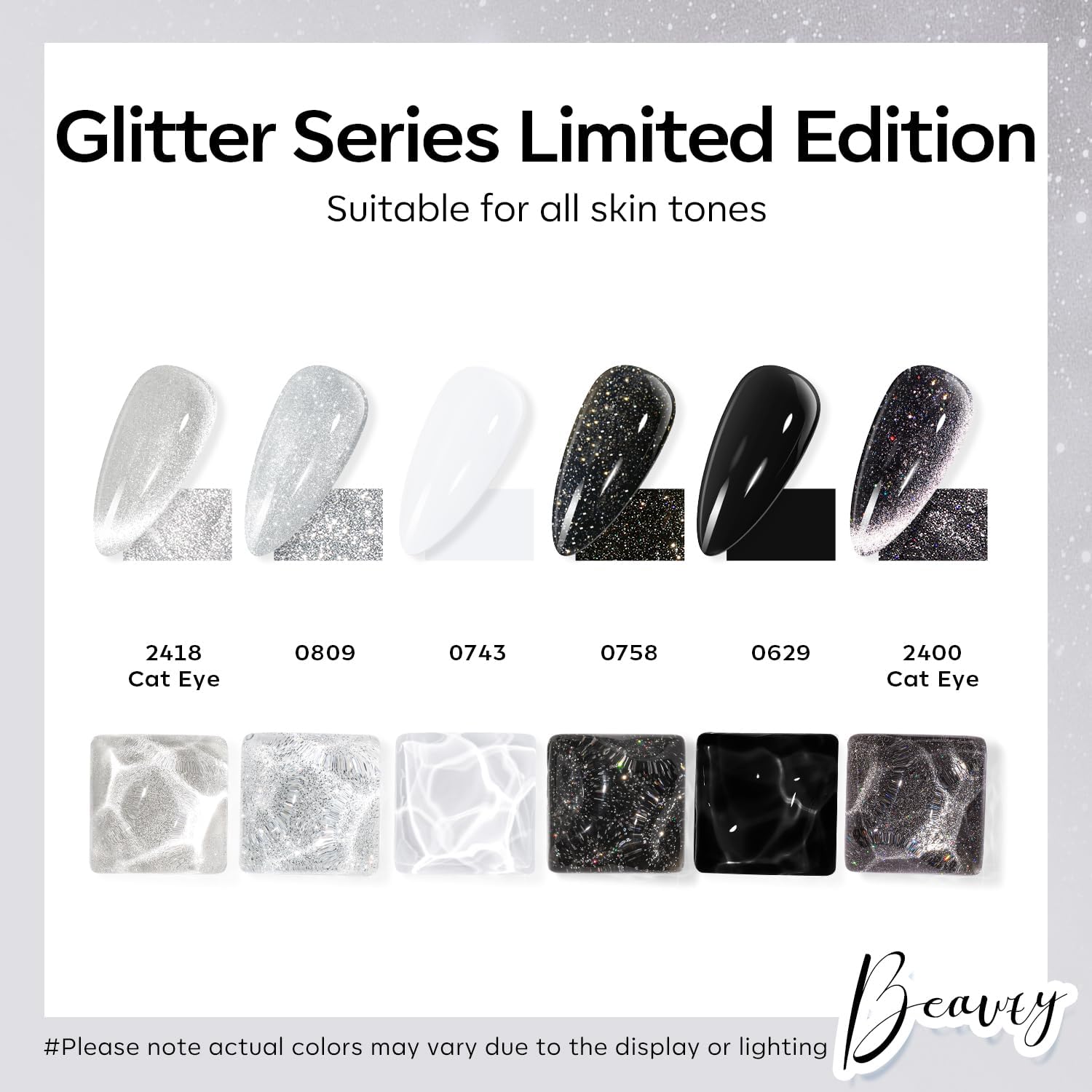 Modelones gel cat eye blanco con brillo suave para uñas sofisticadas.