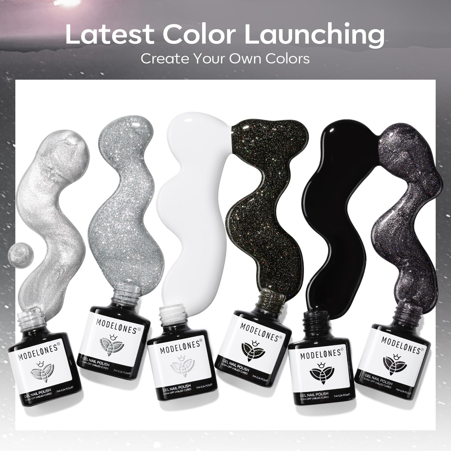 Modelones gel con efecto magnético galaxia para uñas llamativas.