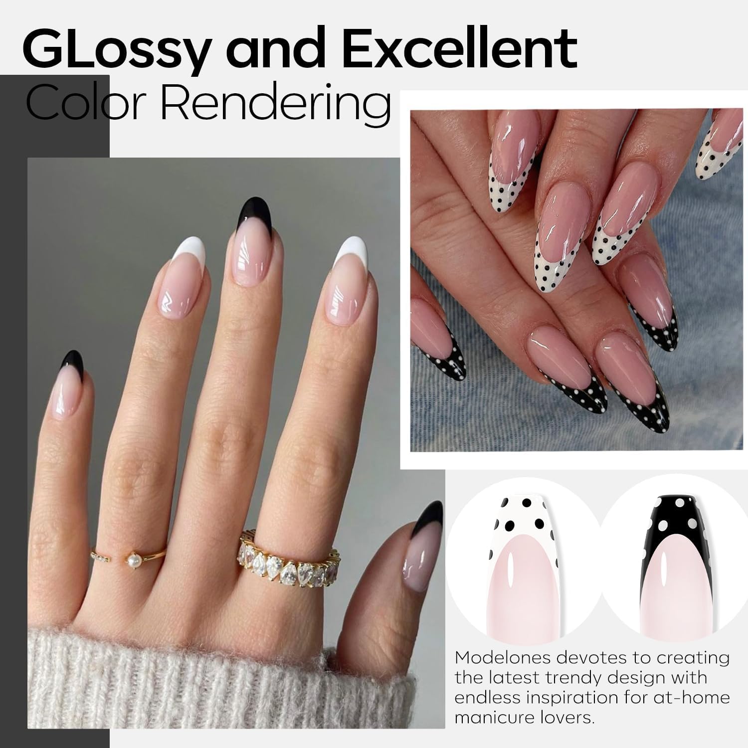 Modelones gel negro 15 ml acabado elegante y duradero