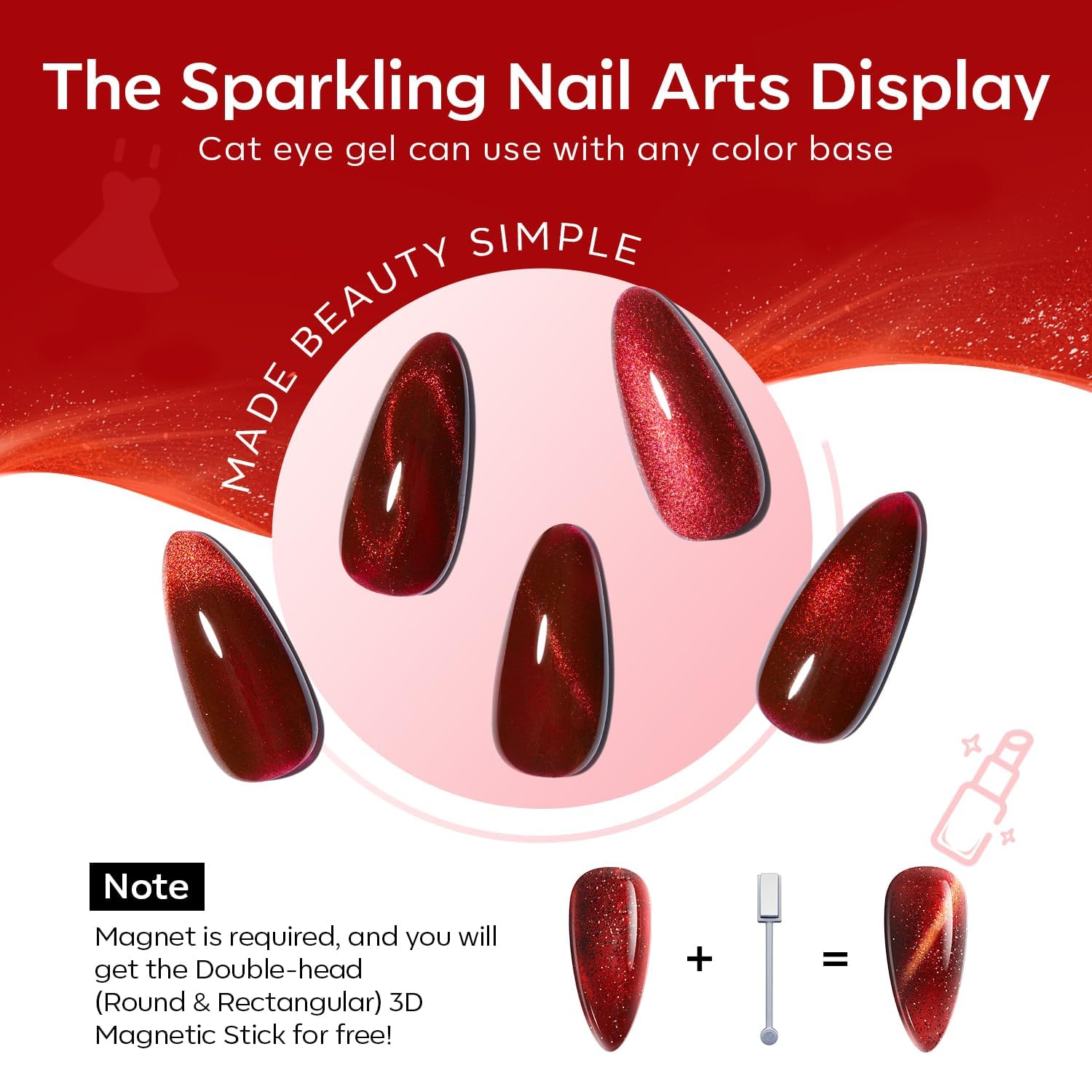 Esmalte gel rojo Burdeos de Modelones para estilo sofisticado.