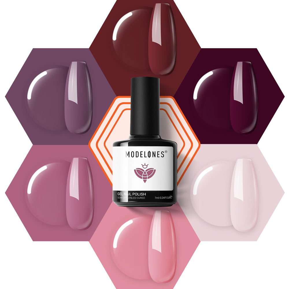 Modelones esmalte gel rosa antigua en botella para uñas brillantes en casa