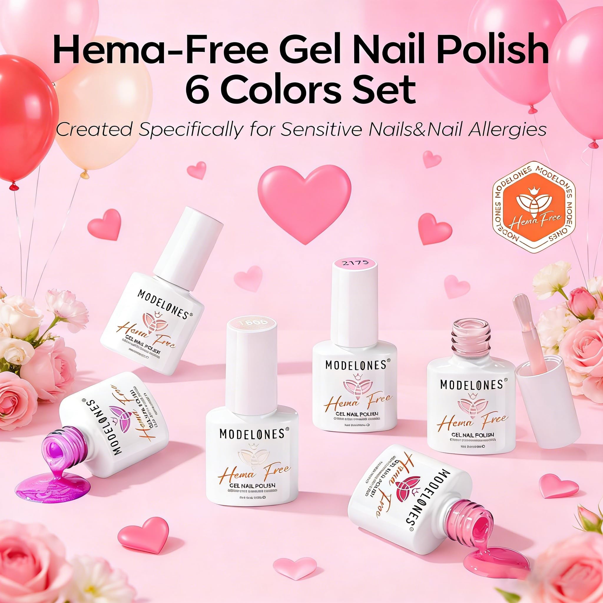 Modelones esmalte gel Rosa Cerezo: tono floral para uñas naturales.
