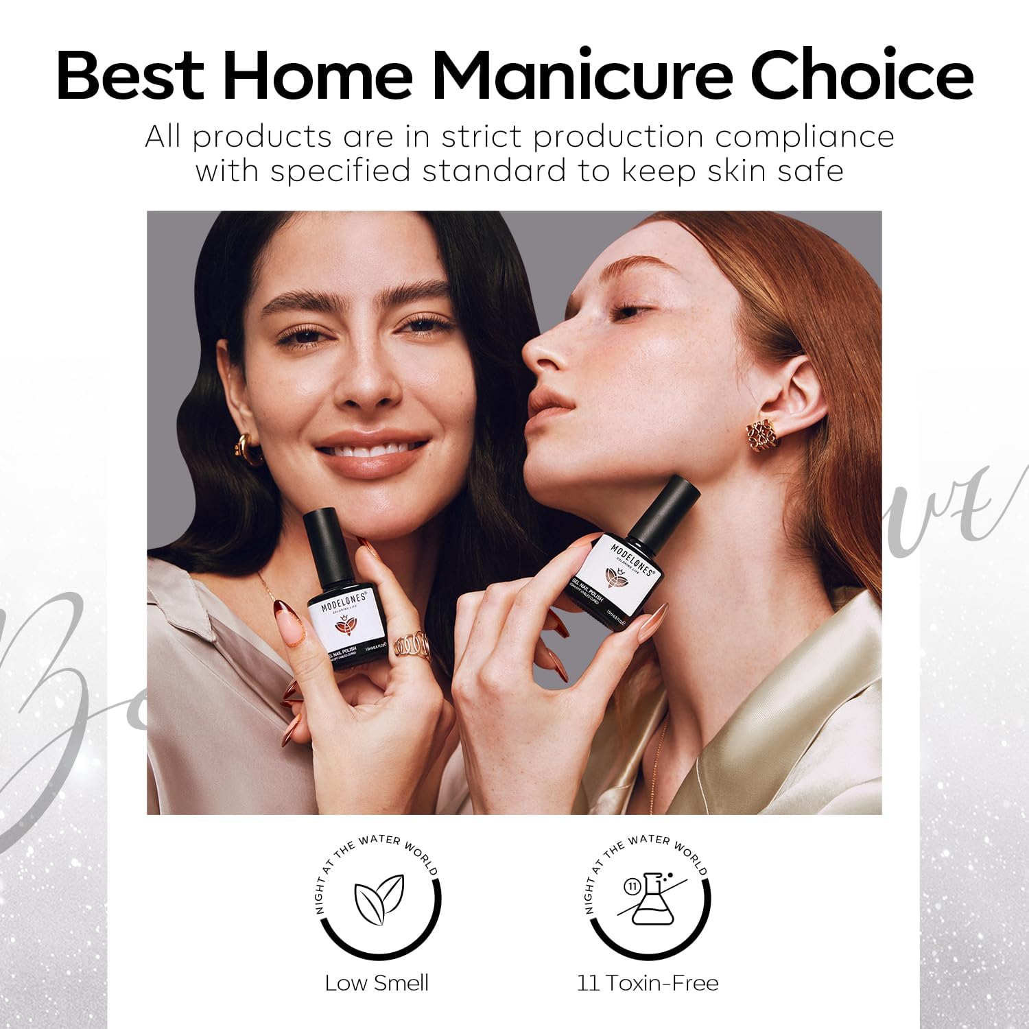Modelones gel sin toxinas, fórmula suave para uñas sanas.
