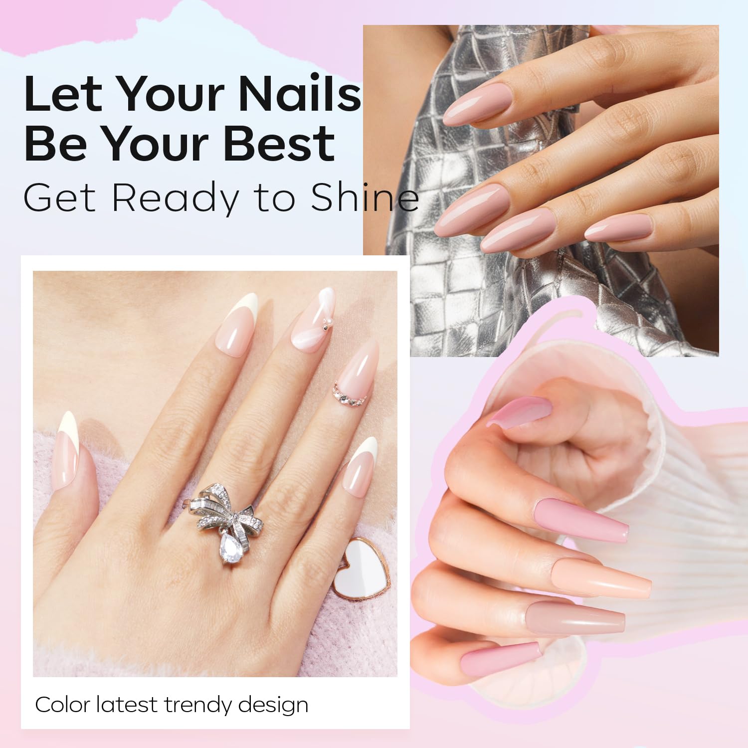 Aplicación suave en uñas con secado rápido para manicura en casa.