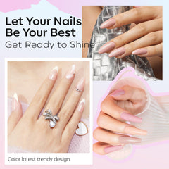 Aplicación suave en uñas con secado rápido para manicura en casa.
