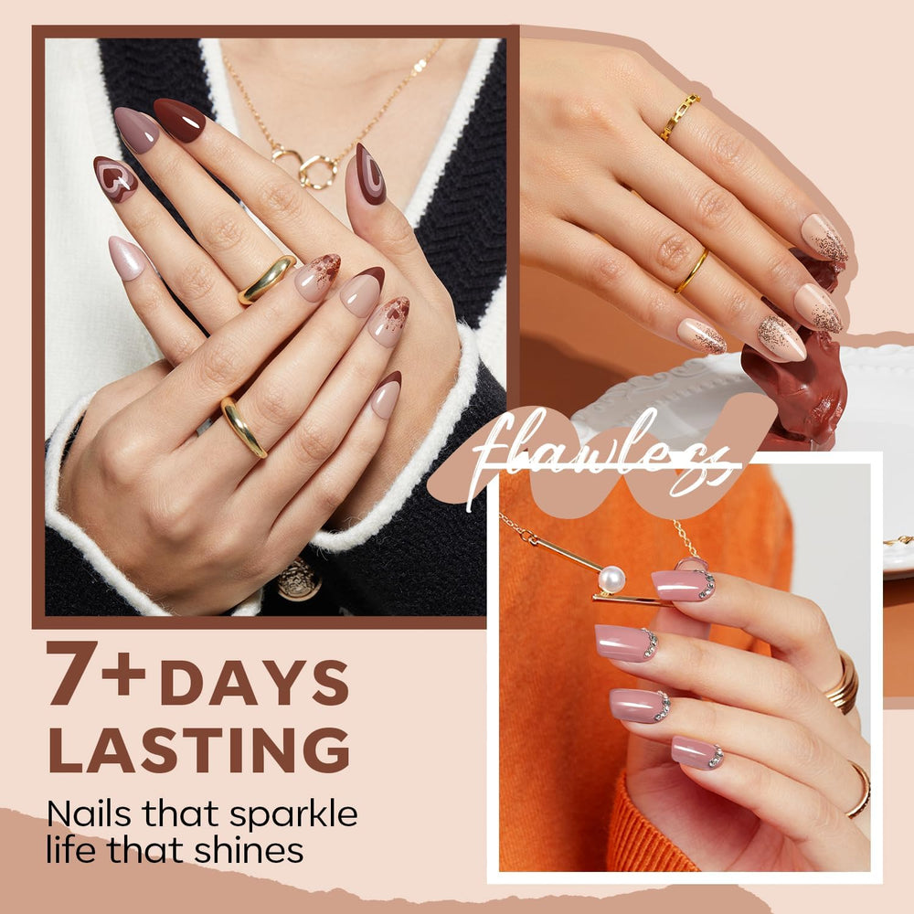 Modelones esmalte uñas tono neutro claro, cobertura suave y brillo.