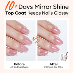 Modelones fast-dry base coat dries in 60 seconds for smudge-free nails.