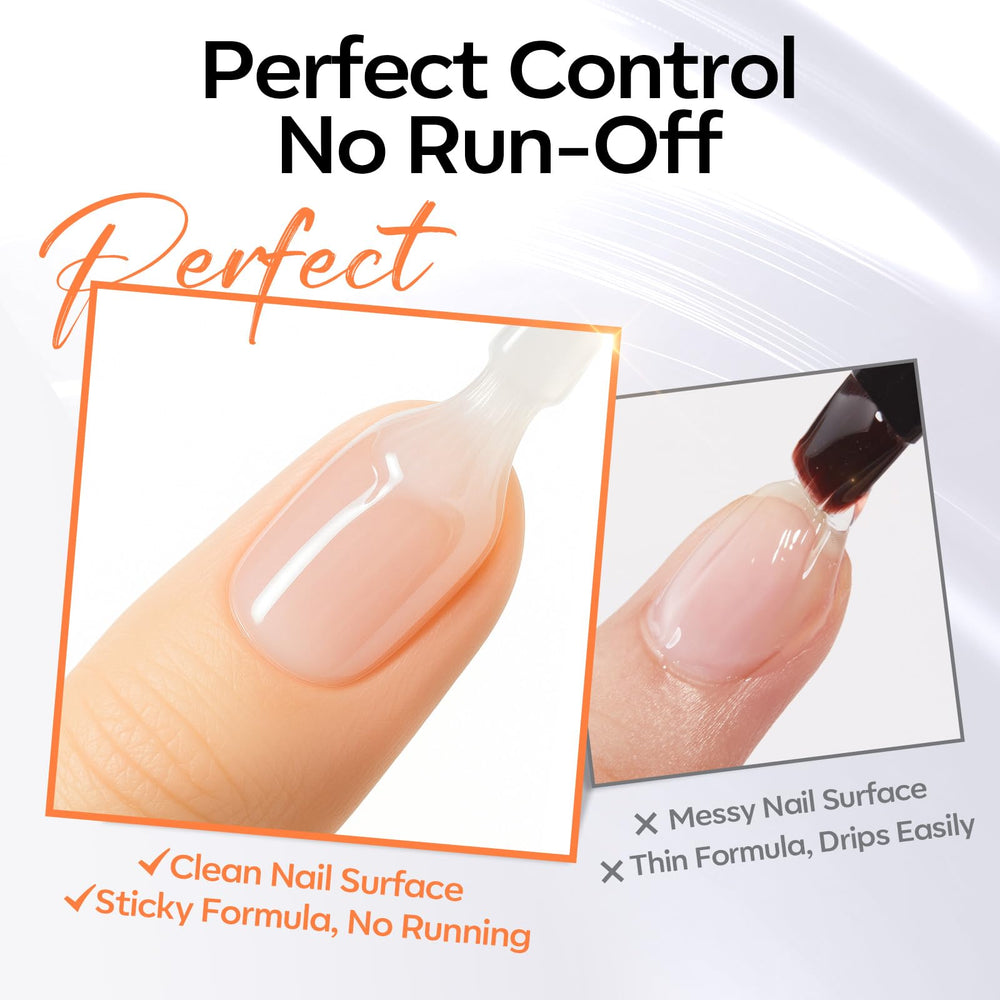 Modelones flat brush design enables precise, one-stroke full-nail coverage.