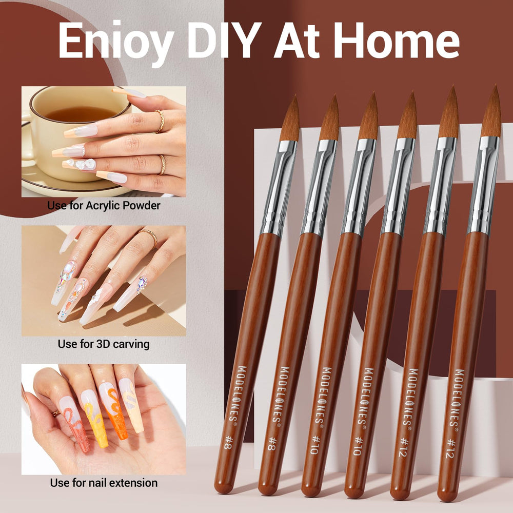 Modelones flat-tube design brush enhancing contact for quick acrylic spreading