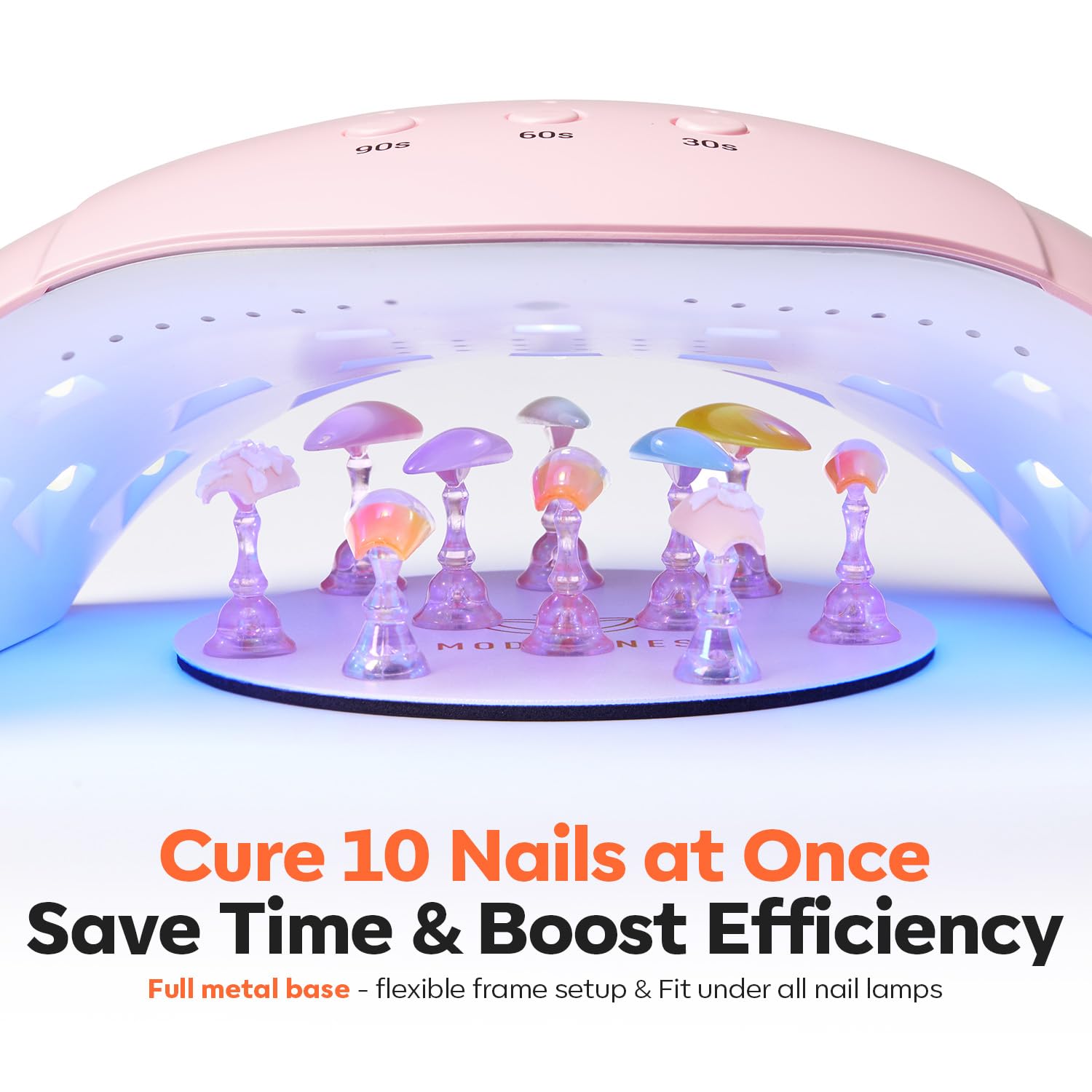 Modelones magnetic stands arranged flexibly for versatile displays and demos.