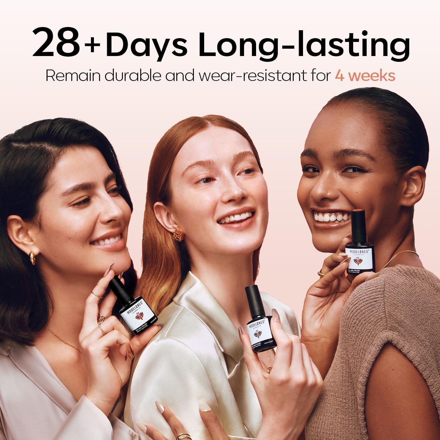 Modelones fórmula sin toxinas y cruelty-free para uñas sanas.