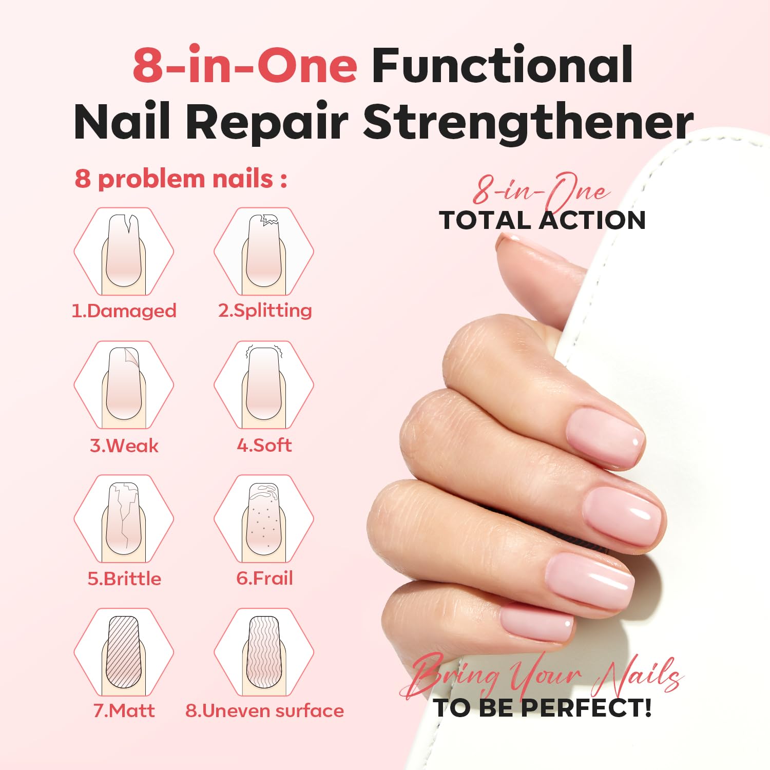 Modelones fortalecedor de uñas; nutrientes para uñas más sanas.
