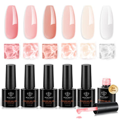 Modelones gel builder set de uñas 6 piezas para construcción duradera y estilo profesional.