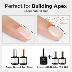 Modelones gel-builder transparente 10ml, forma y refuerzo del ápice.
