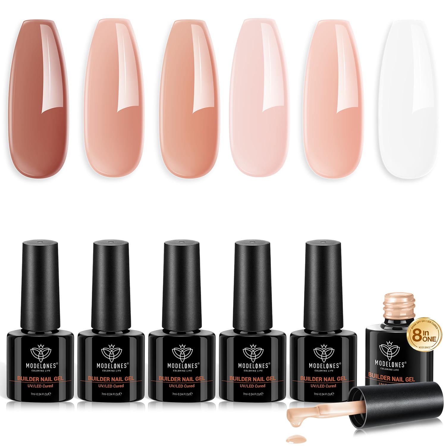 Modelones gel-constructor conjunto 8-en-uno, embalaje para mani duradera