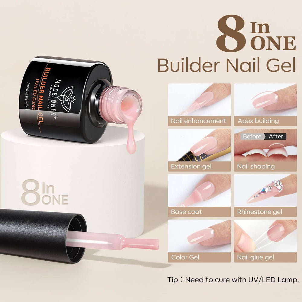 Modelones gel tono rosado natural para manicura suave