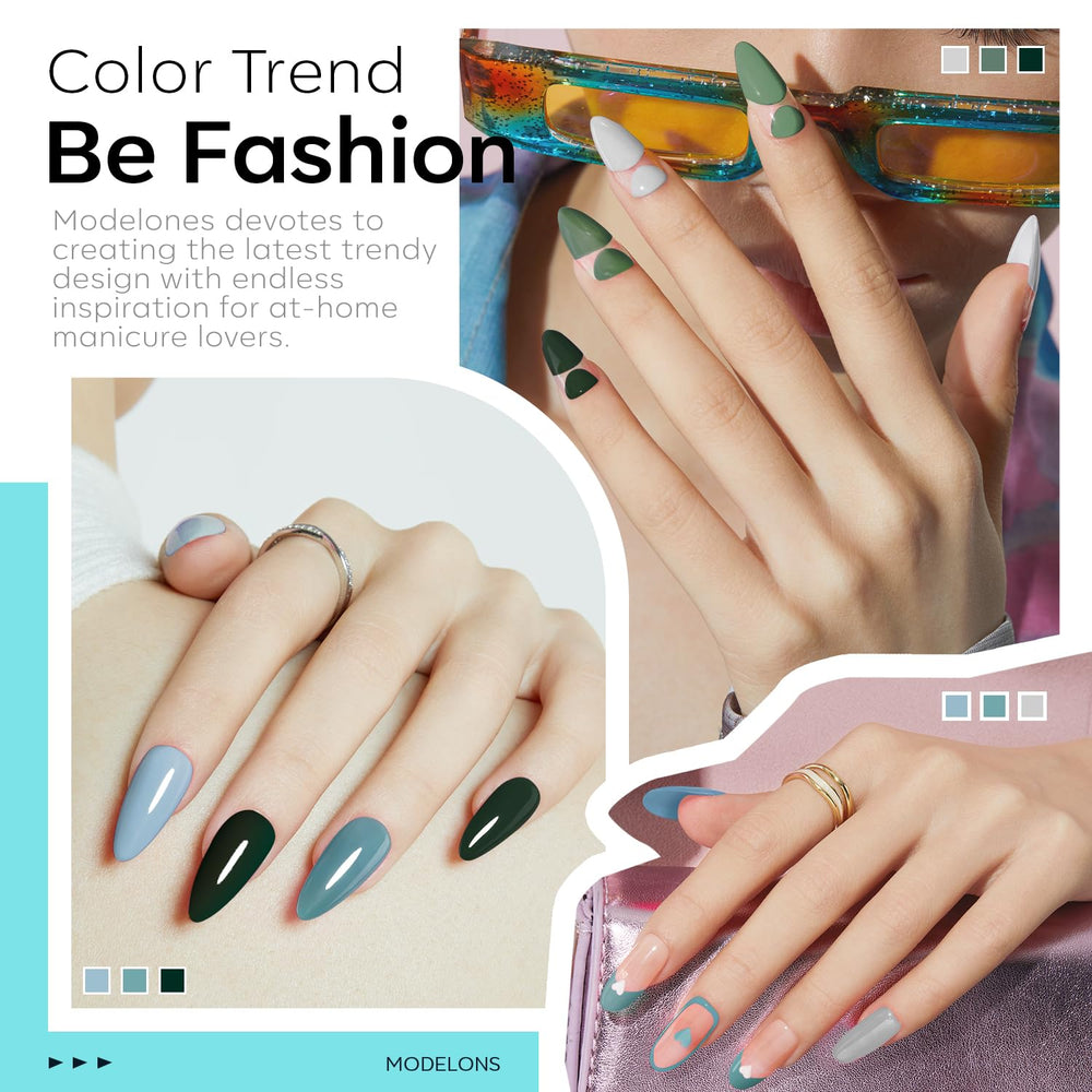 Modelones gel azul bebé para uñas delicadas con brillo