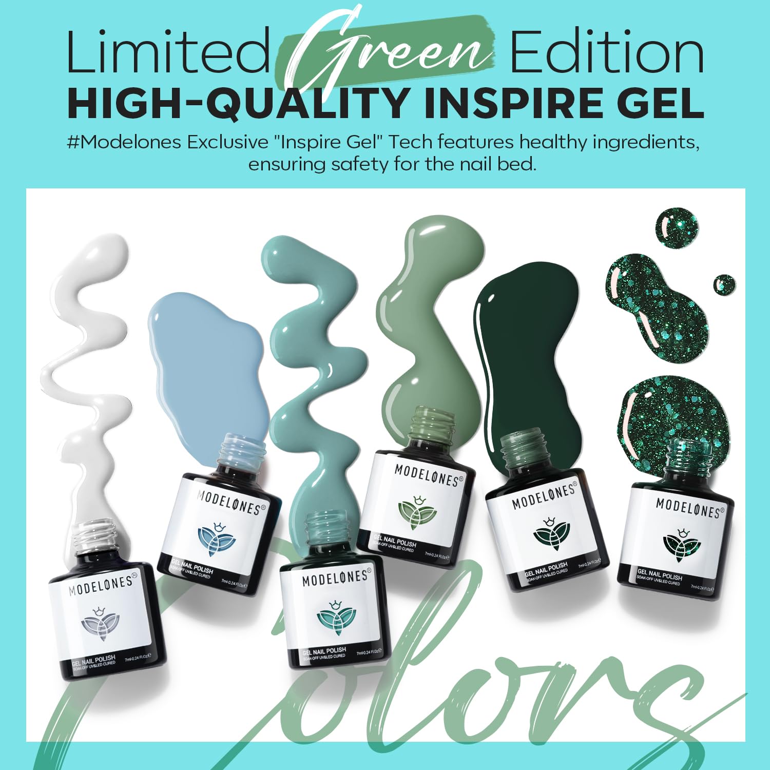 Modelones gel verde oscuro para acabado intenso