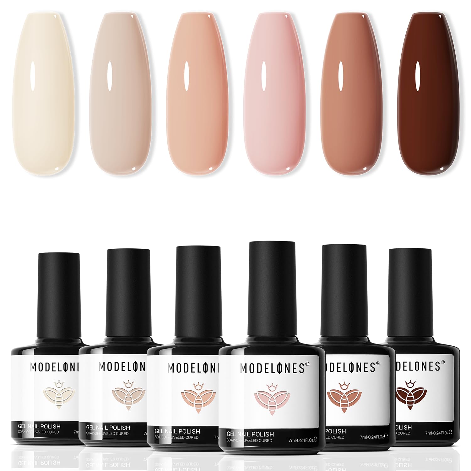 Modelones gel neutro en tonalidades neutras con bote para uñas de aspecto elegante y cobertura uniforme