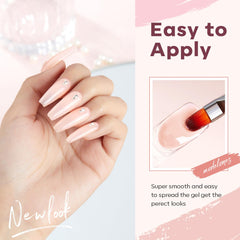 Modelones gel polimérico: tono nude para un look elegante