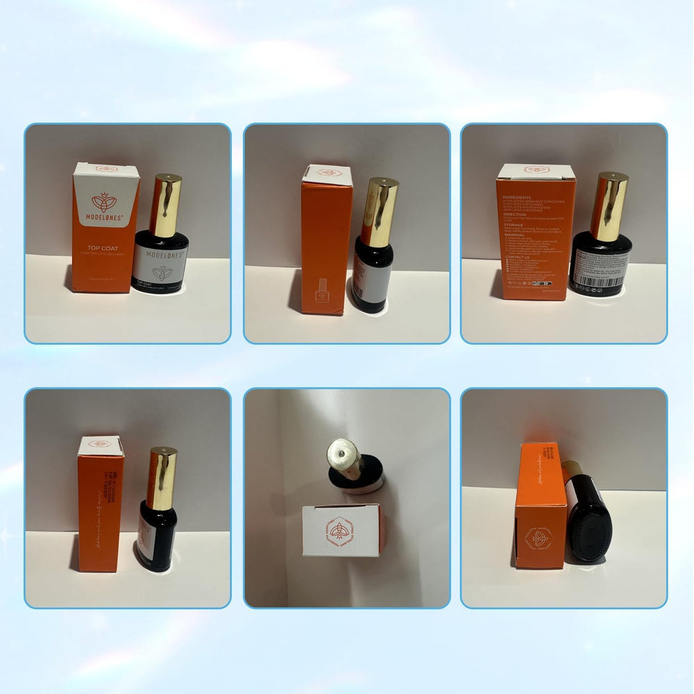 Transparent Modelones top coat layer thinly spread on a nail wheel.