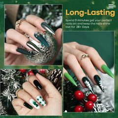 Modelones Gel: tono verde aguacate con destellos para looks elegantes.