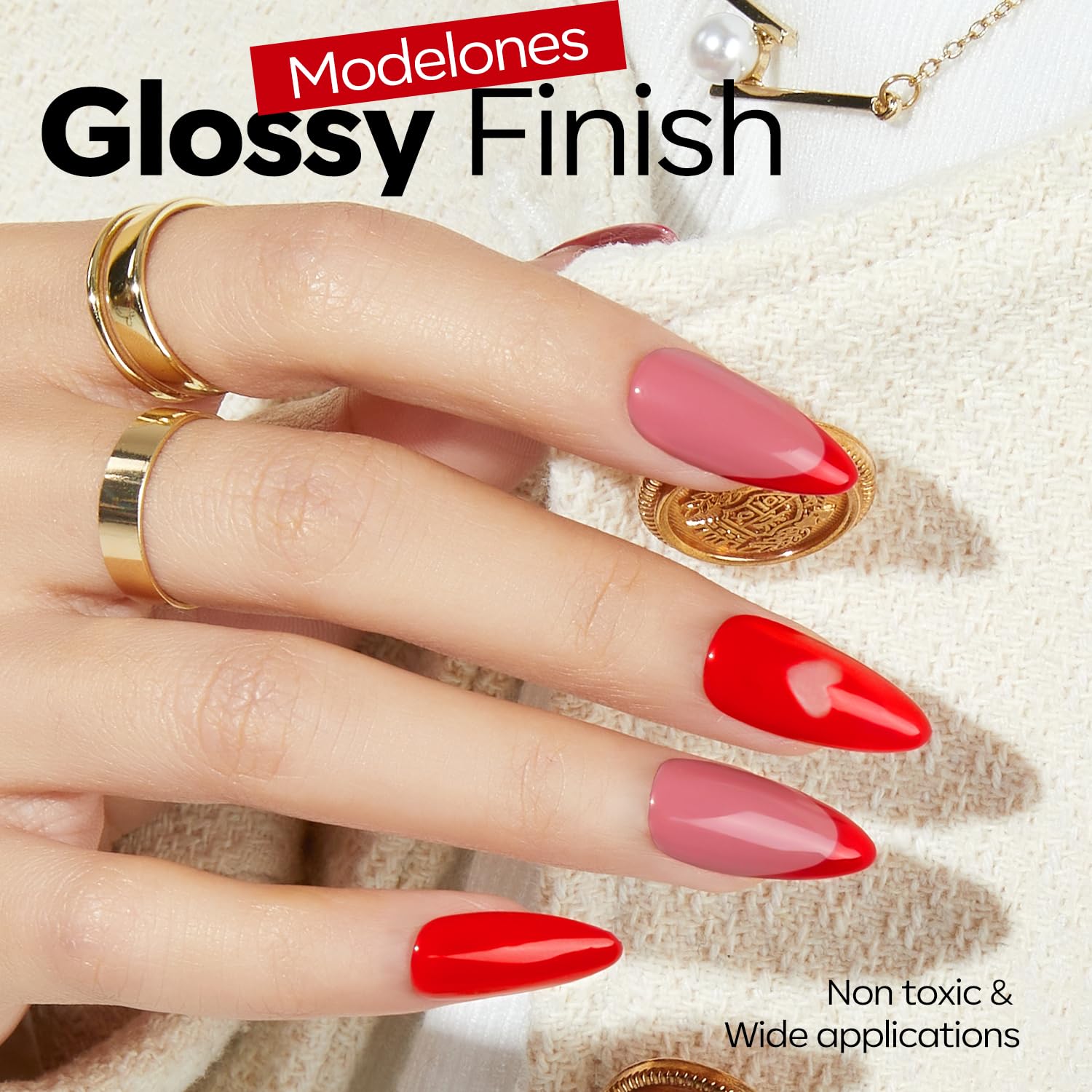 Modelones gift packaging for red gel polish