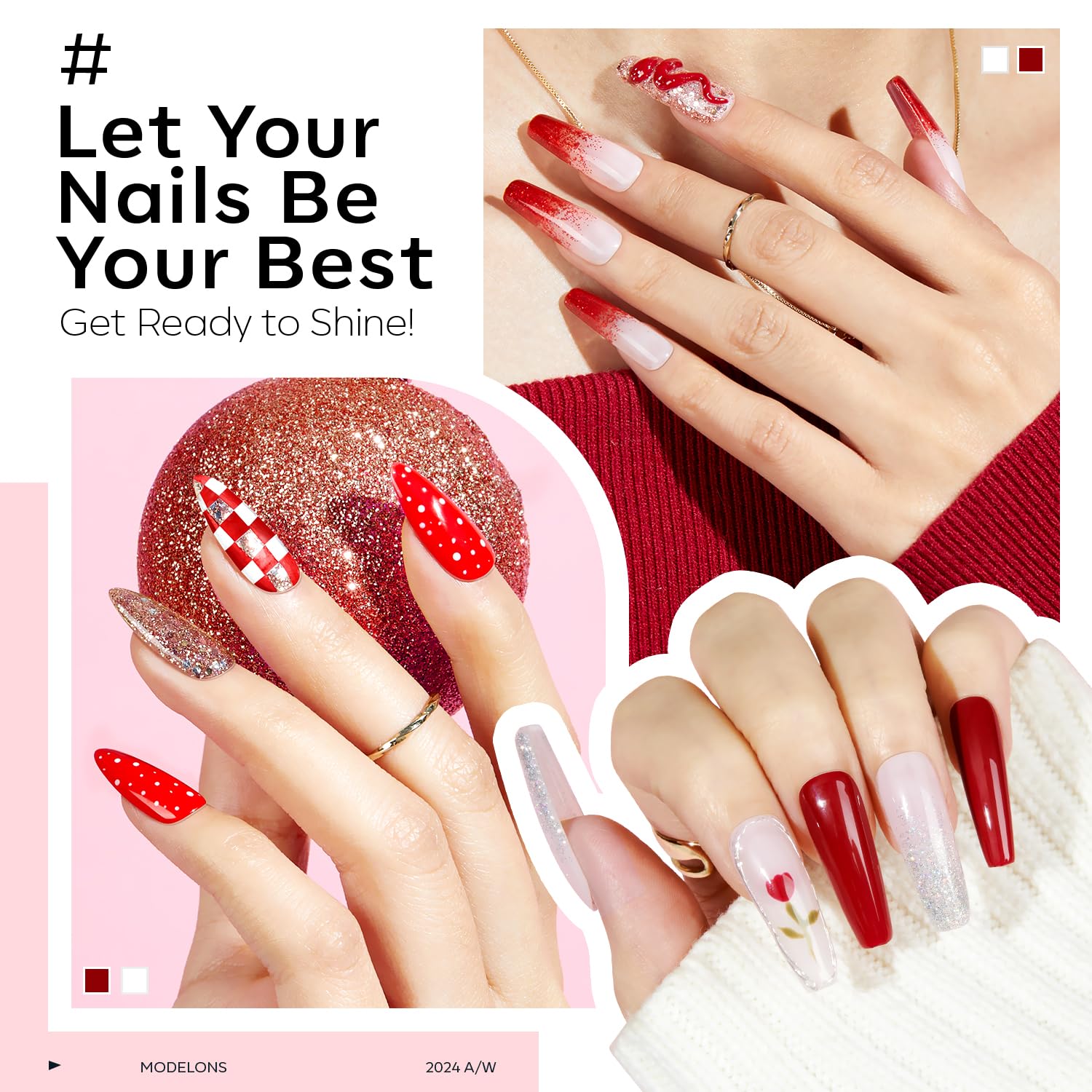 Modelones glitter champagne polish bottle adds festive sparkle for celebrations.