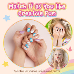 Glitter full-cover nails by Modelones add eye-catching sparkle to outfits.