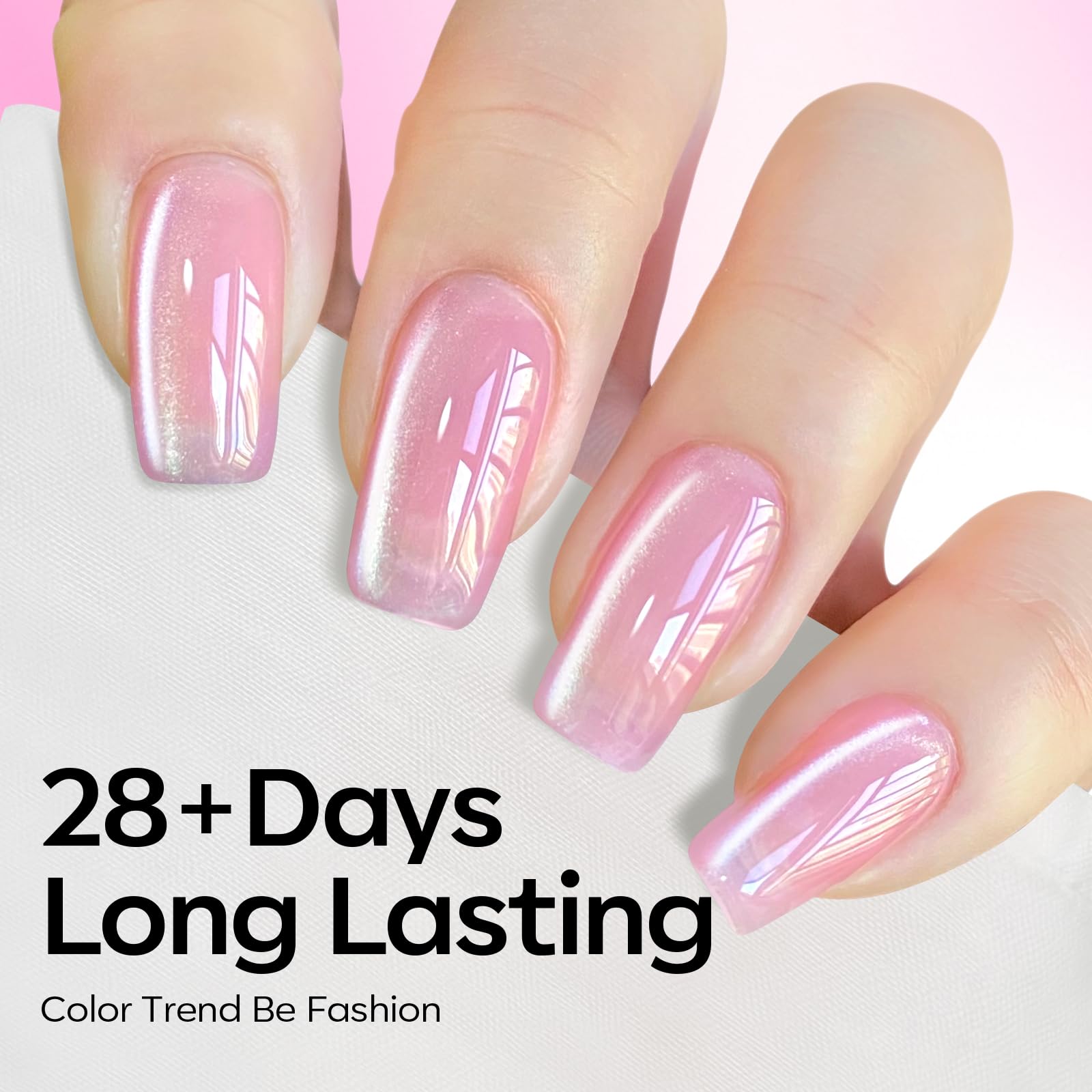 Modelones glitter gel polish close-up with shimmering finish for festive looks.