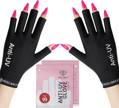 Modelones guantes UV para manicura en gel protegen la piel frente a la lámpara UV.