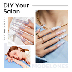 Modelones half-matte texture nail tips improve grip and adhesion during DIY manicures.
