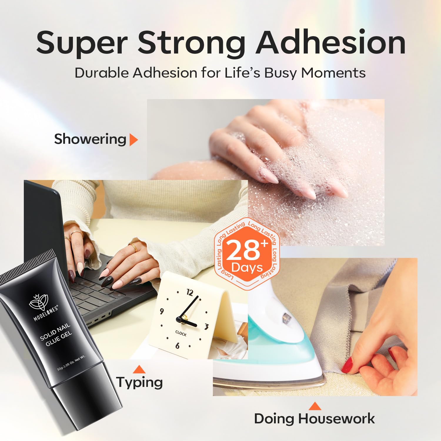 Modelones healthy ingredients nail glue with low odor for gentle use