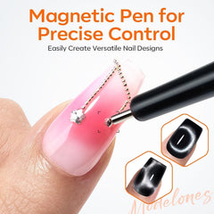 Modelones heart cat eye pattern on nails adds focal point