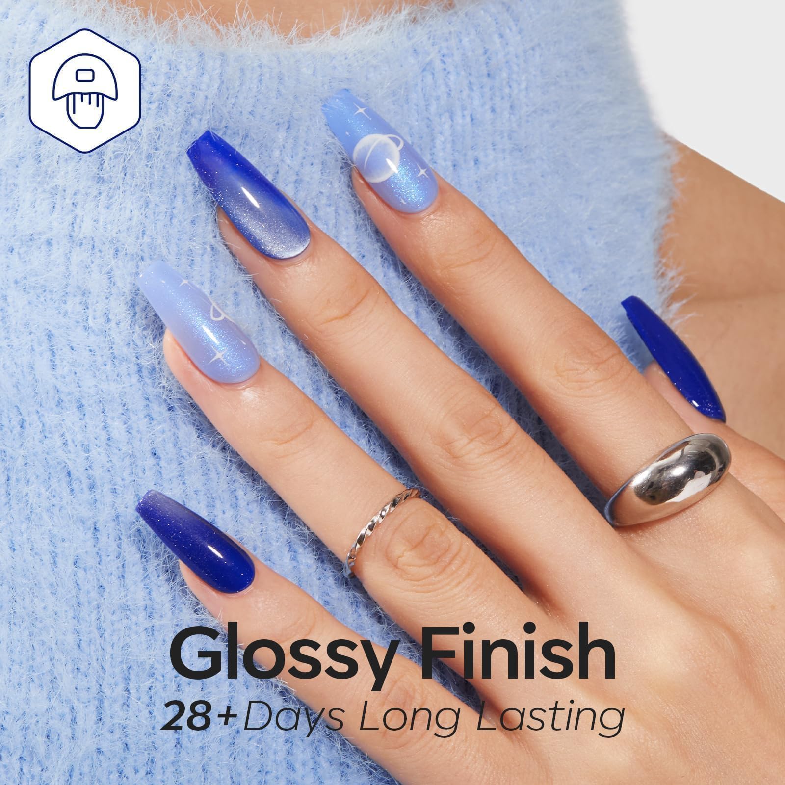 Modelones gel uñas azul claro muestra acabado limpio para looks diarios