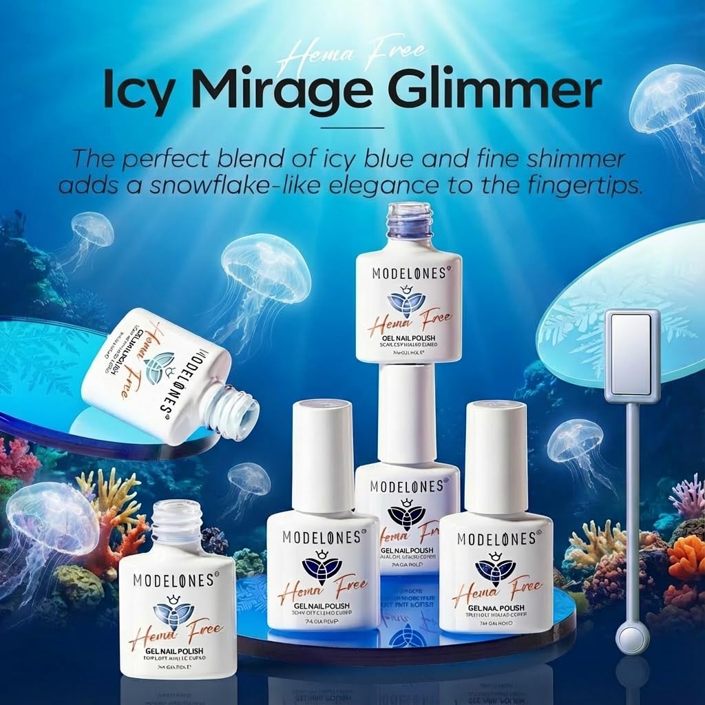 Modelones gel uñas azul royal muestra tono intenso y brillo duradero