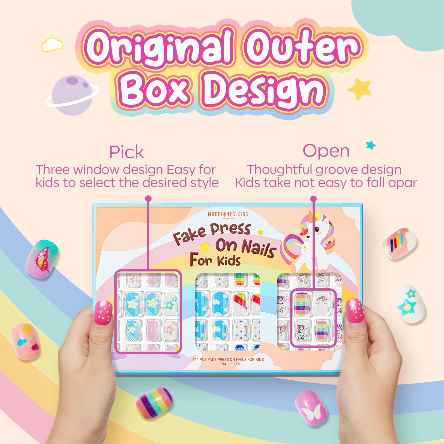 Modelones durable and reusable nails offer long-lasting play and simple reuse.