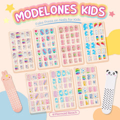 Modelones pre-glue full-cover nails for quick, mess-free manicures for kids.