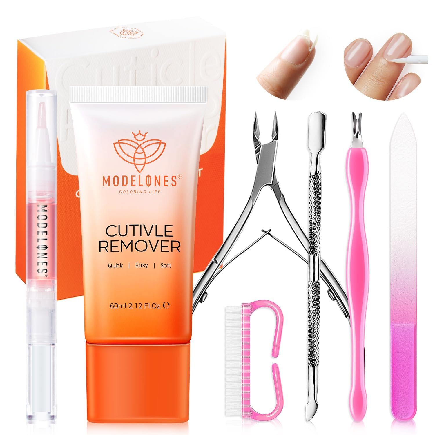 Modelones Kit Removedor de Cutículas, caja del set para iniciar la rutina de uñas.